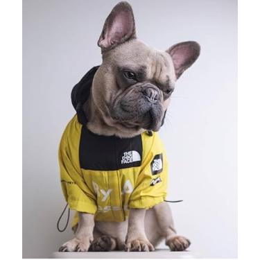 Imagem de Jaqueta de chuva para cães, poncho slicker, capa de chuva ajustável à prova de água para cães com orifício de trela/palavras refletivas, com capuz, à prova de neve, roupas à prova de vento para cães