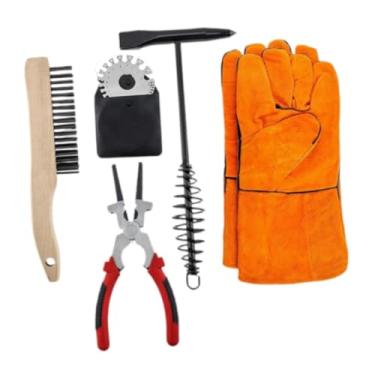 Imagem de Ｂｅｓｇａ Conjunto de Ferramentas de Remoção de Escória de Soldagem, Alicate de Soldagem, Martelo de, Escova de Fio, Medidor de Soldagem de Metal para Tr