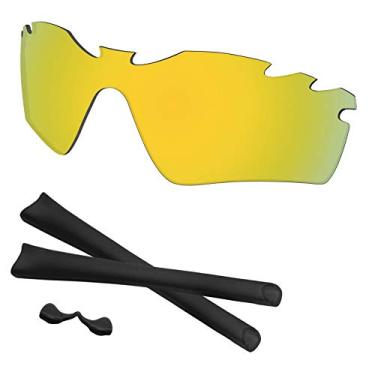 Imagem de Predrox Lentes Radar Path e kits de borracha de substituição para óculos de sol Oakley polarizados, Espelho dourado ventilado, 0