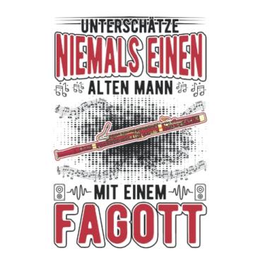 Imagem de Fagott Notizbuch: Fagott Alter Mann Fagottist Fagottspieler / 6x9 Zoll / 120 linierte Seiten
