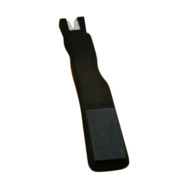 Imagem de YIJU Afiador de patins de gelo para patins de hóquei no gelo manual compacto cabeça dupla apertador de renda portátil apontador de lâmina de skate pedra de, Preto E Cinza