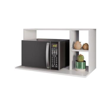 Imagem de Suporte Microondas com 2 Nichos em MDP Suspenso Zain 80cm M12 - D'Ross