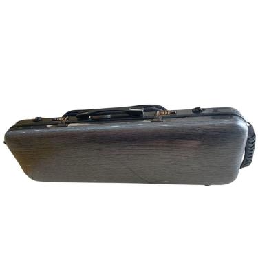 Imagem de Estojo Retangular de FIBRA para Violino 4/4 - Preto com Senha e Porta Livro