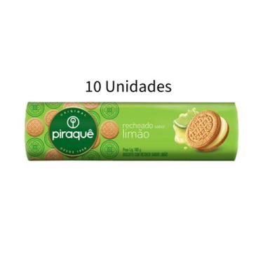 Imagem de Kit 10 Biscoito Recheado Piraquê 160g - sabores diversos, 10x Limão