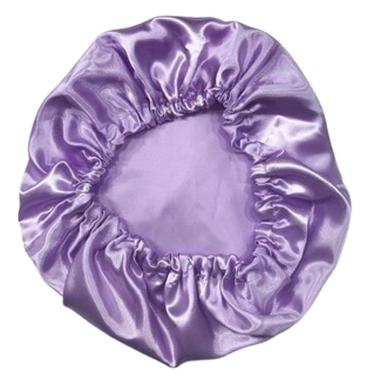 Imagem de Touca Toca Cetim Seda Dormir Banho Anti Frizz - Lilás