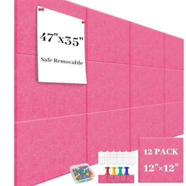 Imagem de Quadro de avisos de feltro para parede pacote com 12 - 120 cm x 89 cm quadro de cortiça grande/azulejos de cortiça alternativos seguros removíveis placas de feltro para paredes placa de feltro para