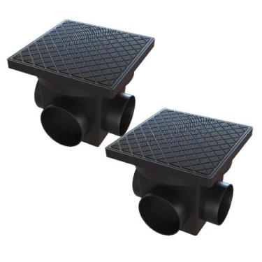 Imagem de Kit 2 Caixa De Inspeção Dn100 Passagem Gordura 25X25Cm 5 Lts - Casa E 