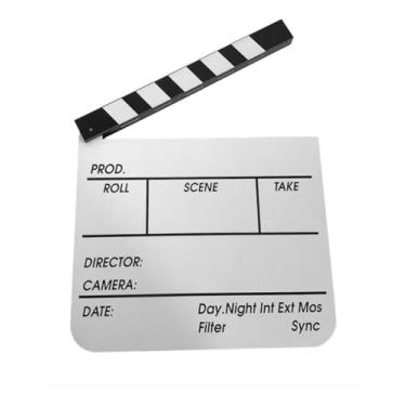 Imagem de Claquete Cinema Mdf Grande Madeira 29x27cm Studios Branca