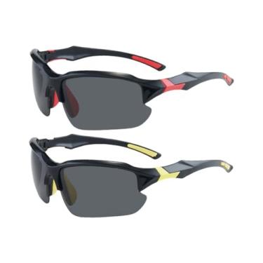 Imagem de Kit 2 Óculos De Sol Esportivo Para Corrida Ciclismo Moderno Masculino Com Anti-Reflexo e Proteção 400UV