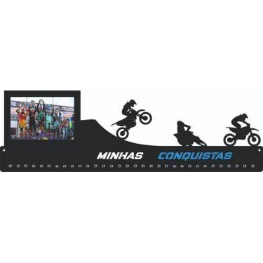 Imagem de Porta Medalhas Motocross Porta Retrato Para Ate 100 Medalhas - QUADRO 