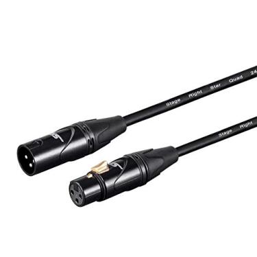 Imagem de Monoprice Cabo de microfone Starquad XLR – 30 metros – Preto | XLR-M para XLR-F, 24AWG, otimizado para áudio analógico – Contatos dourados – Série Stage Right