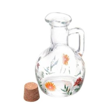 Imagem de Garrafa Para Azeite Com Tampa Rolha Vidro Flora 180ml Lyor