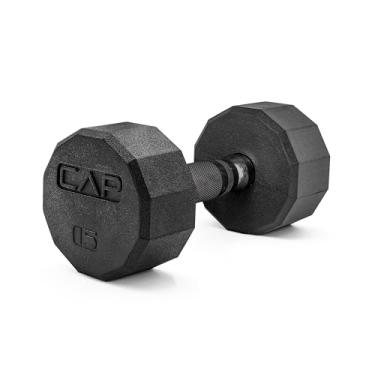 Imagem de CAP Barbell Haltere revestido de 12 lados com alça preta, individual, 6,8 kg