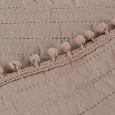 Imagem de Kit Cobre Leito Colcha Casal 3 Peças Pompom 300 Fios - CAMESA, ROSE