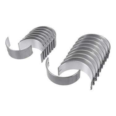 Imagem de ACROPIX Kit de rolamento principal e biela Nº 1170156010/1304156040 para Toyota Land Cruiser 1988-1989 Rolamento da haste do virabrequim do motor metal prateado 18 peças