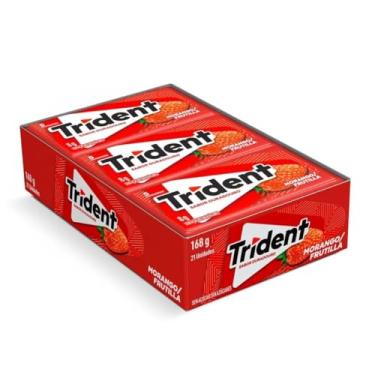 Imagem de Chiclete Trident Morango Caixa c/ 21 Unidades