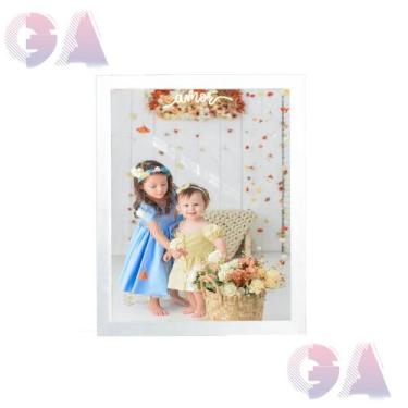 Imagem de Porta Retrato Com Vidro 30x40 A3 Moldura Branco Para Fotos e Decoração