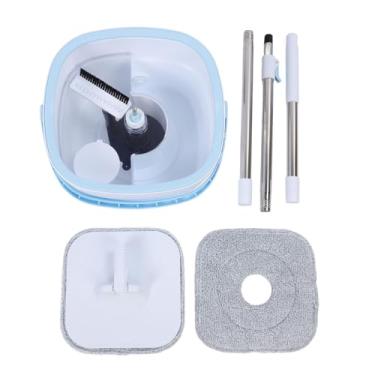 Imagem de MOP de Rotação Quadrada e Conjunto de Baldes, Esfregações de Microfibra e de Limpeza de Piso Com Balde Com Cabeças de Esfregaço Quadrado de 360 ​​graus, para Madeira, Ladrilho,