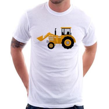 Imagem de Camiseta Trator Pá Carregadeira Amarelo - Foca na Moda, Branco, G