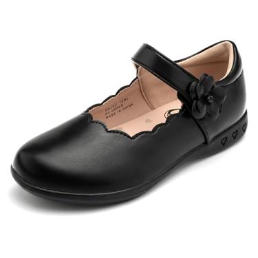 Imagem de Stelle Sapatos escolares femininos Mary Jane uniforme vestido sapatos rasos estilo retrô Oxford igreja música recitais (crianças pequenas/grandes), Preto, 13 Little Kid