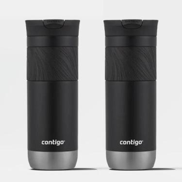 Imagem de Kit com 2 Copos Térmicos Byron SNAPSEAL Preto Contigo  591ml, Único