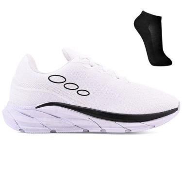 Imagem de Kit Tenis Esportivo Unissex Treino Academia + Meia - Light, 42, Branco