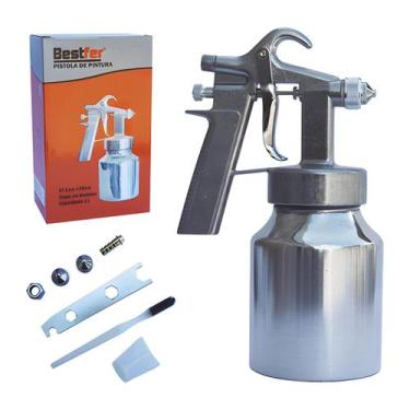 Imagem de Pistola de Pintura de Baixa Pressão 50psi Tipo Bleeder Em Alumínio Cap