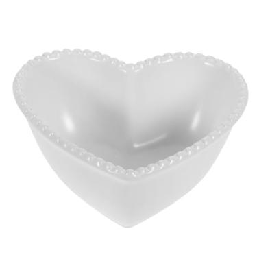 Imagem de STOBAZA Tigela de sobremesa, tigela de salada, tigela de aveia, prato doce, coração, doce, tigela de aperitivo, ramequins em forma de coração, tigela de salada de frutas, tigela de decoração em forma