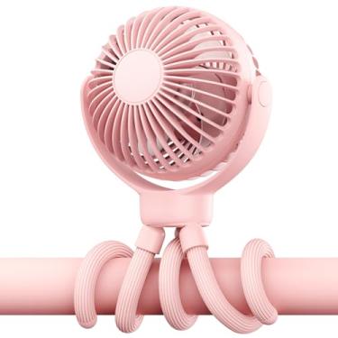 Imagem de VETIFINAL Ventilador portátil para carrinho de bebê – Tripé flexível de 3 velocidades com clipe para cama, alimentado por bateria recarregável, essenciais de resfriamento de verão para recém-nascidos