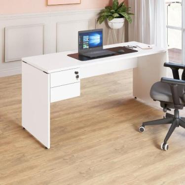 Imagem de Mesa Escritório 160cm x 70cm Pé Painel Gaveteiro 2 Gav. F5 - F5 Office
