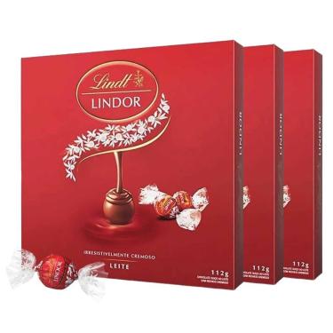 Imagem de 3 Caixas De 112G, Bombom De Chocolate Suiço Lindt Lindor