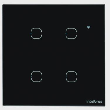 Imagem de Interruptor Smart Touch Wi-Fi Izy com 4 Teclas Preto - Intelbras - ews 1004