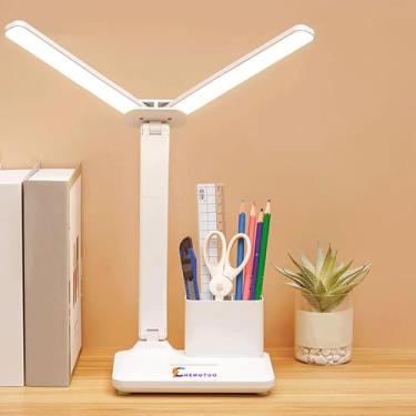Imagem de Luminária Abajur De Mesa Lâmpada De Estudo/Luminária De Mesa LED Grande capacidade com dimerização contínua, candeeiro de mesa dobrável luminária mesa