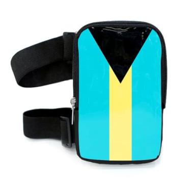 Imagem de Bolsa de coxa com bandeira | Arnês de perna para mulheres | Bolsa de cintura para atividades ao ar livre | Pochete de caminhada de carnaval com alças ajustáveis, Bahamas, One Size, Bolsa de coxa
