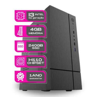 Imagem de Computador PC Master Desktop Core i3 6100 6ª Ger 4gb 240gb ssd sata ll