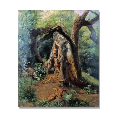 Imagem de Impressões em tela famosas. "Old Tree" de Lev Lagorio, reproduções de arte clássicas, decoração de parede moderna para sala de estar escritório. 60 x 72 cm-23,6 x 28 pol sem moldura
