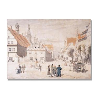 Imagem de Impressões em tela famosas. "Marketplace". Reprodução impressa em tela, reproduções de arte clássica, decoração de parede moderna para sala de estar escritório. 50 x 70 cm - 19,6 x 27,5 pol sem