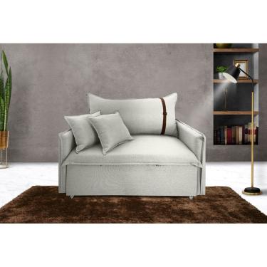 Imagem de Poltrona Sofá-cama Valence Premium 100cm SoftGel 33 - Linho Palha