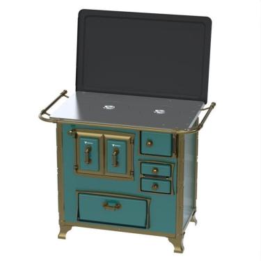 Imagem de Fogao a Lenha N 1 Renaissance Chapa de Aluminio Turquesa