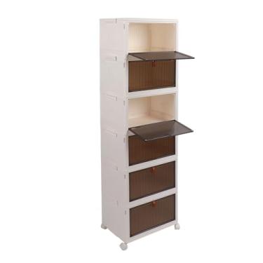 Imagem de Caixas de Armazenamento Com Tampa, Plástico Capaz para Casa, 3 Camadas, Fácil e Móvel Com Cantos Arredondados (6 camadas)