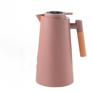 Imagem de Garrafa Térmica Termometro Digital Café Chá Com Cabo Madeira 1L(cafe com digital)