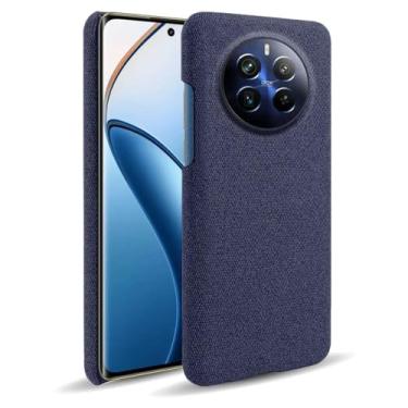 Imagem de Capa para OPPO Realme 12 PRO + 5G,Capa desenhada em lona,Case Protetora Ultrafina com Empunhadura Macia,Design em Tecido Antichoque e Antiarranhões-Blue