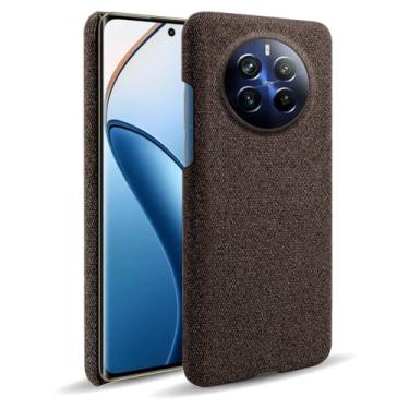 Imagem de Capa para OPPO Realme 12 PRO PLUS 5G,Capa desenhada em lona,Case Protetora Ultrafina com Empunhadura Macia,Design em Tecido Antichoque e Antiarranhões-Brown