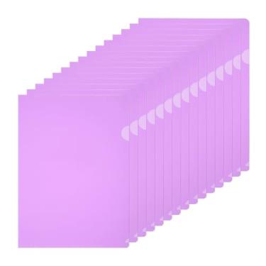 Imagem de PATIKIL Pastas de plástico A5, pacote com 15 pastas transparentes, tipo L, bolsos de projeto, capas de papel para documentos, em forma de L, transparentes para documentos, arquivo de escritório, 16 x