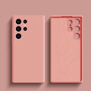 Imagem de Capa de silicone líquido à prova de choque para Samsung Galaxy S24 S23 S22 S21 S25 Ultra A55 A54 A34 A52 5G Acessórios Capa traseira macia e fofa, rosa, para A34