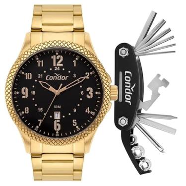 Imagem de Relógio Masculino Condor Analógico Dourado + Kit CO2115MYXK4P
