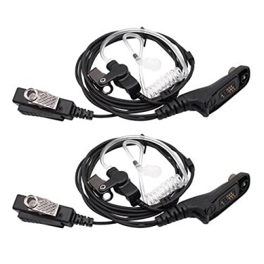 Imagem de Fone de ouvido de rádio APX 6000 XPR7550e com microfone, fone de ouvido de vigilância de 2 fios com microfone PTT compatível com Motorola APX6000 APX7000 APX8000 XPR6350 XPR6550 XPR7350 XPR7550