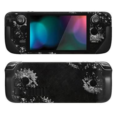 Imagem de PlayVital Conjunto completo de decalque de película protetora para LCD Steam Deck, adesivos personalizados capa de vinil para Steam Deck OLED - Engrenagens e arranhões