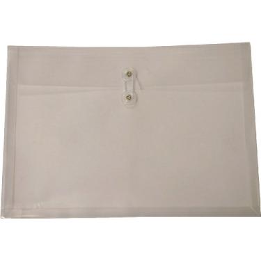 Imagem de Filexec Envelopes de poliéster, tamanho legal, carga lateral, fecho de corda, transparente (pacote com 6) (50068-15103)