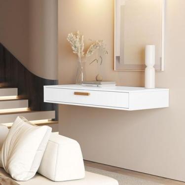 Imagem de Aparador Suspenso P/ Penteadeira, Escrivaninha, Rack Salinas Cor Branc